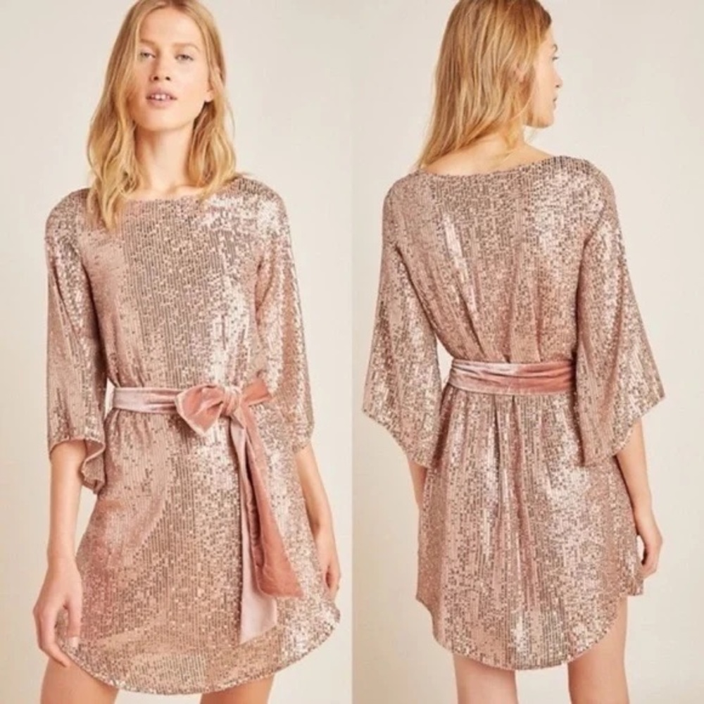 Anthropologie Starling Sequin Dress - Color: Pink | Size: S, Used, Very Good